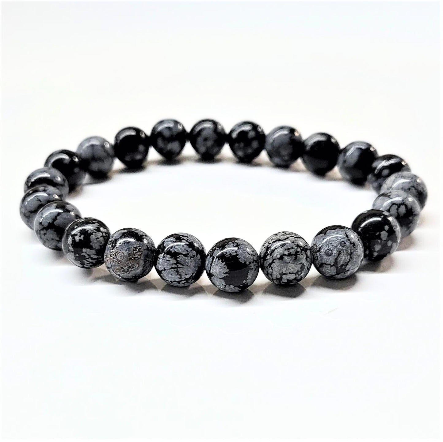 Snowflake Obsidian Beaded Bracelets 8mm