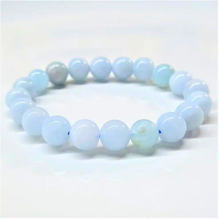 Aquamarine Beaded Bracelet 10mm