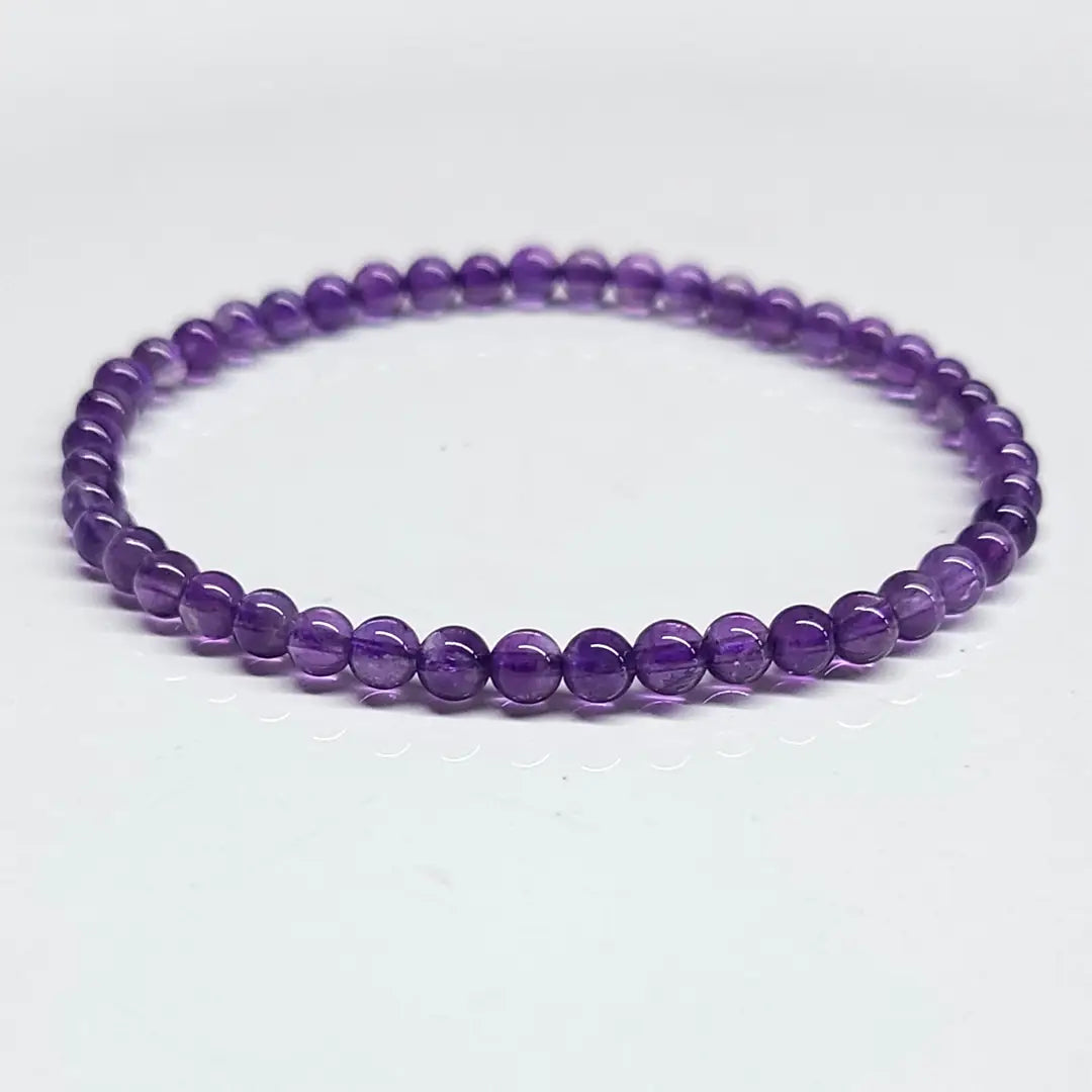 Amethyst Beaded Bracelet 4mm