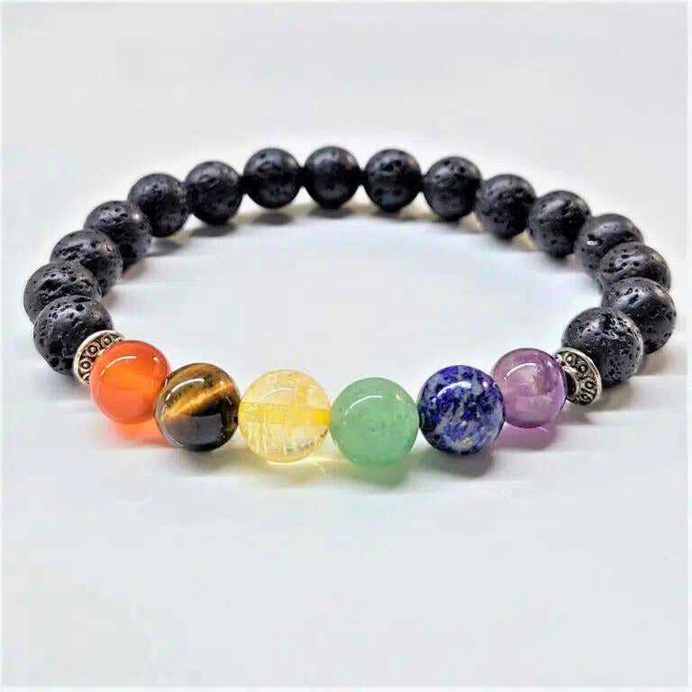 Chakra with Lava Beaded Bracelets 8mm