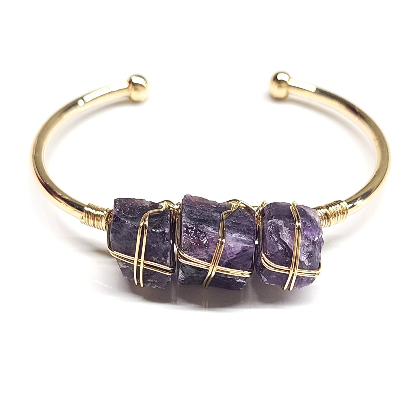 Amethyst Cuff Bangle Bracelets
