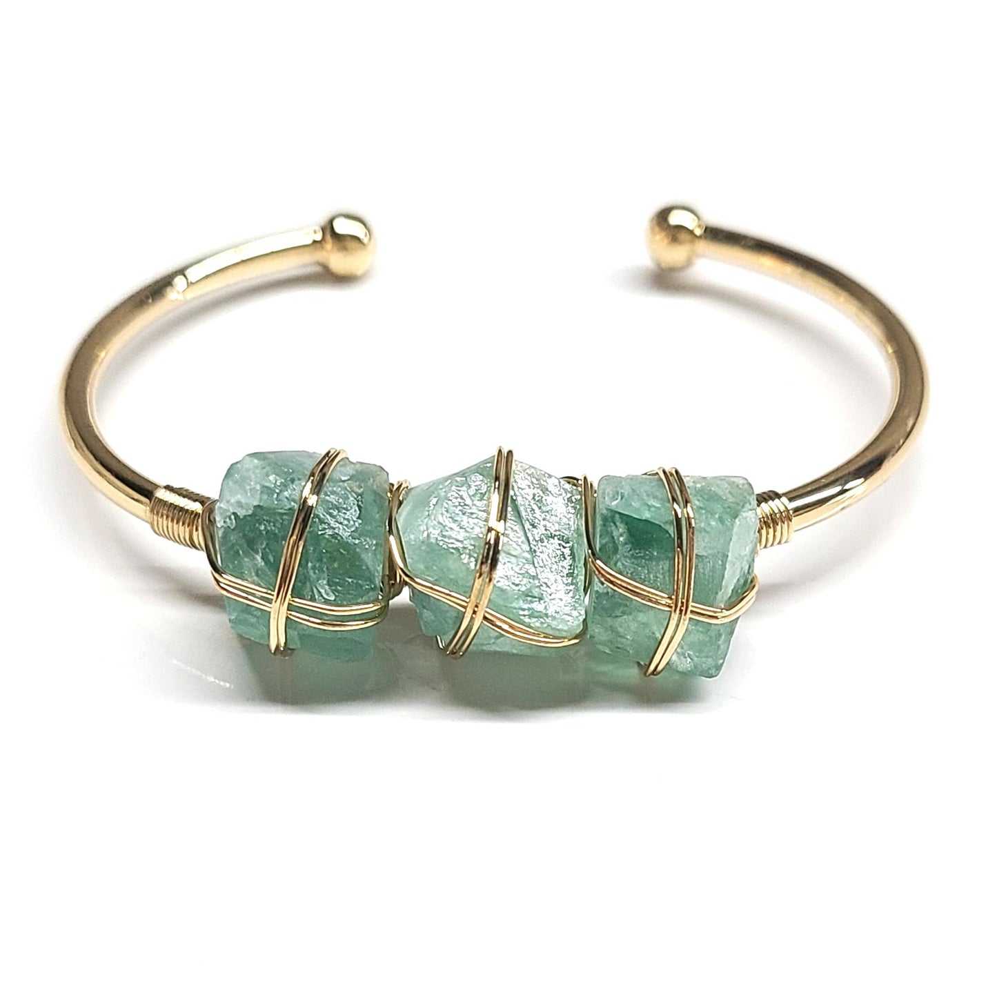 Fluorite Cuff Bangle Bracelet