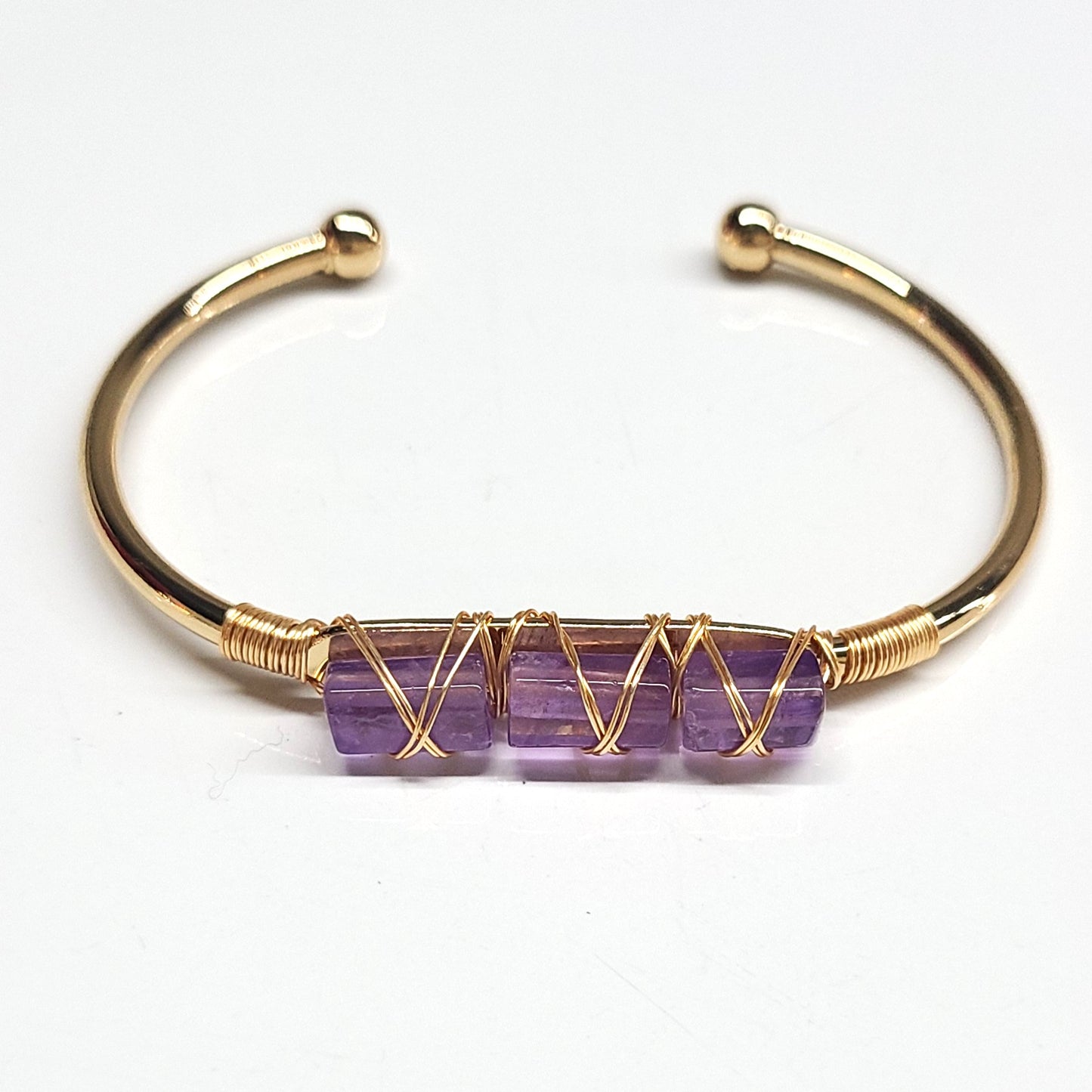 Amethyst Cuff Bangle Bracelets