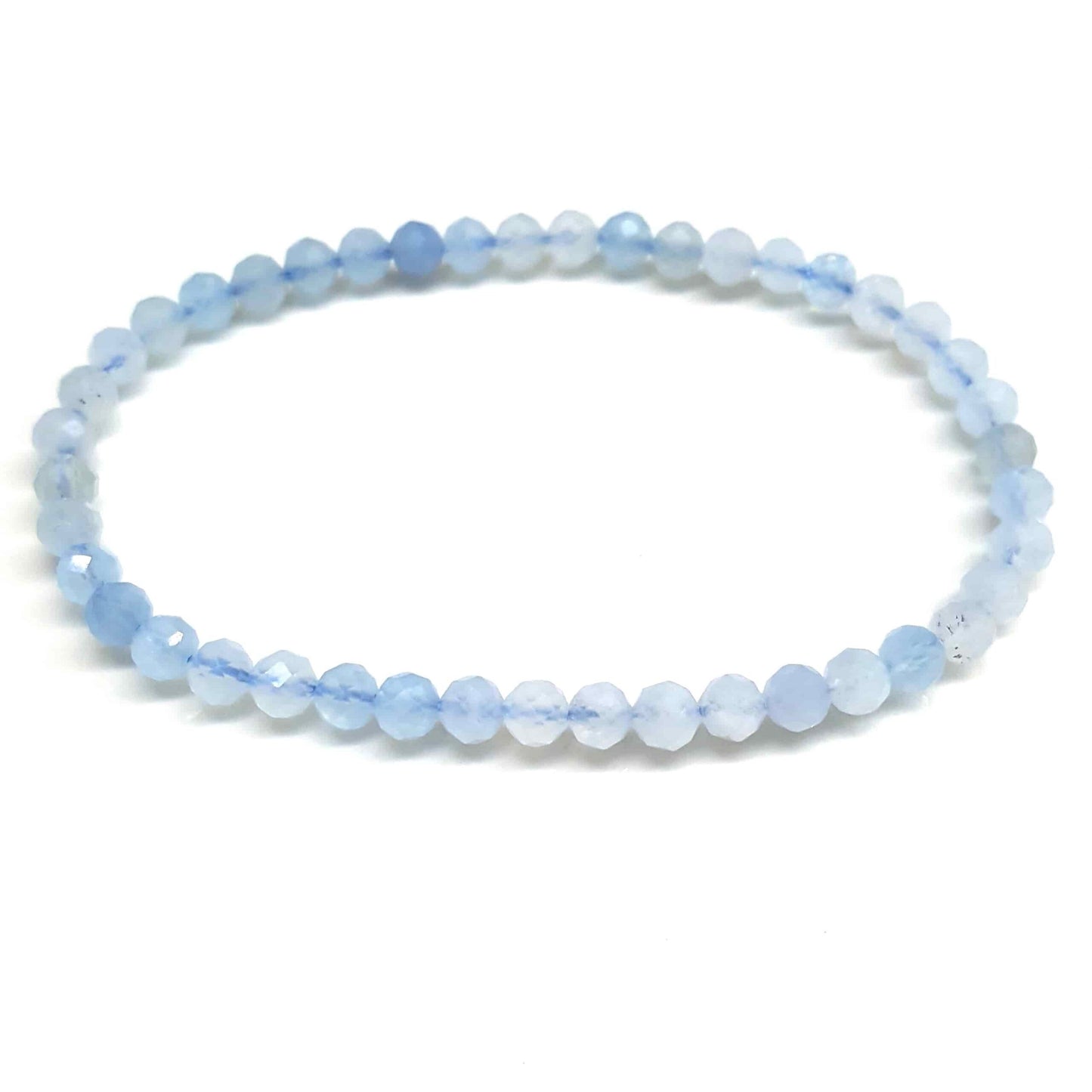 Aquamarine Faceted Beaded Bracelet 4mm