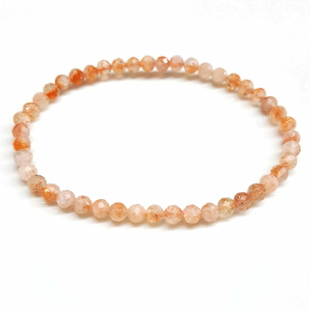 Sunstone Faceted Beaded Bracelet 4mm