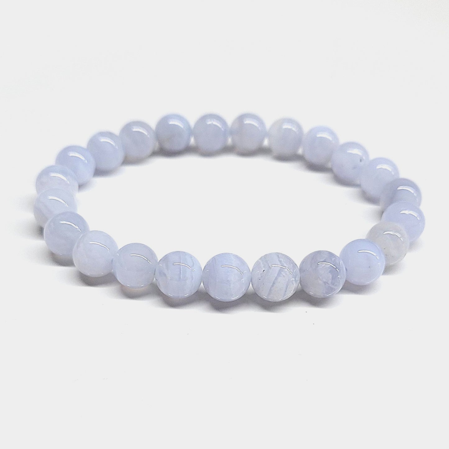 Blue Lace Agate Beaded Bracelets 8mm