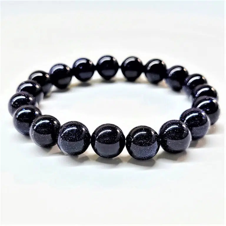 Blue Goldstone Beaded Bracelets 10mm