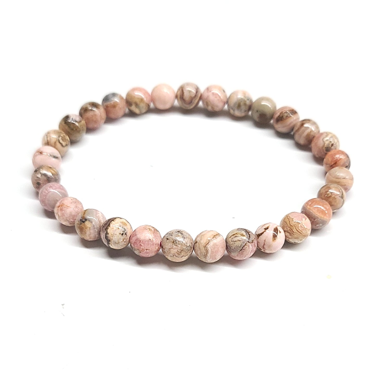 Rhodochrosite Beaded Bracelets 6mm