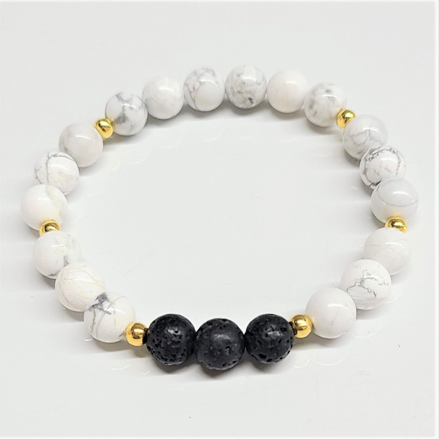 Howlite Lava Beaded Bracelets 8mm