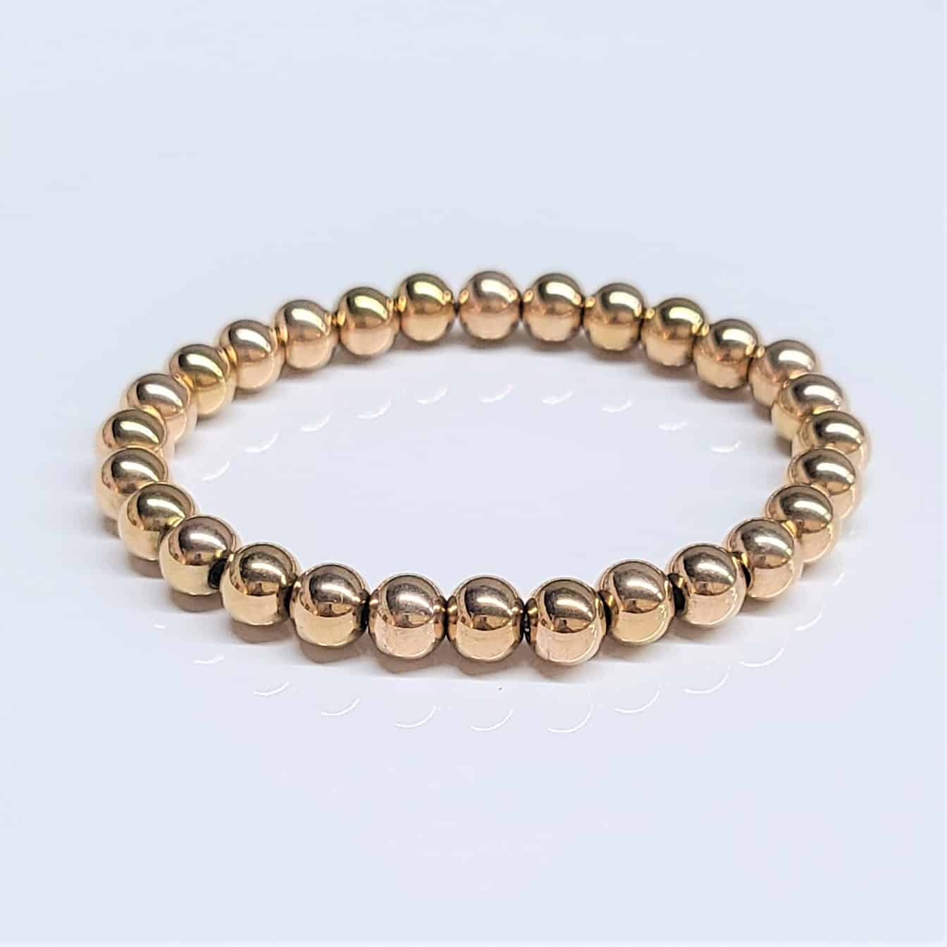 Stainless Steel Rose Gold Beaded Bracelets 8mm