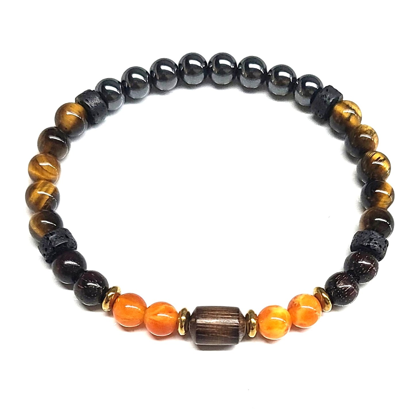 Tiger Eye Hematite Lava 6mm