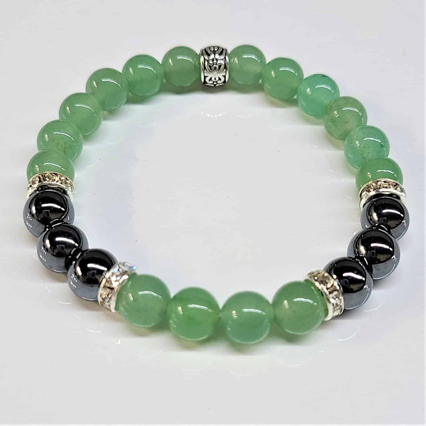 Green Aventurine Hematite Beaded Bracelets 8mm