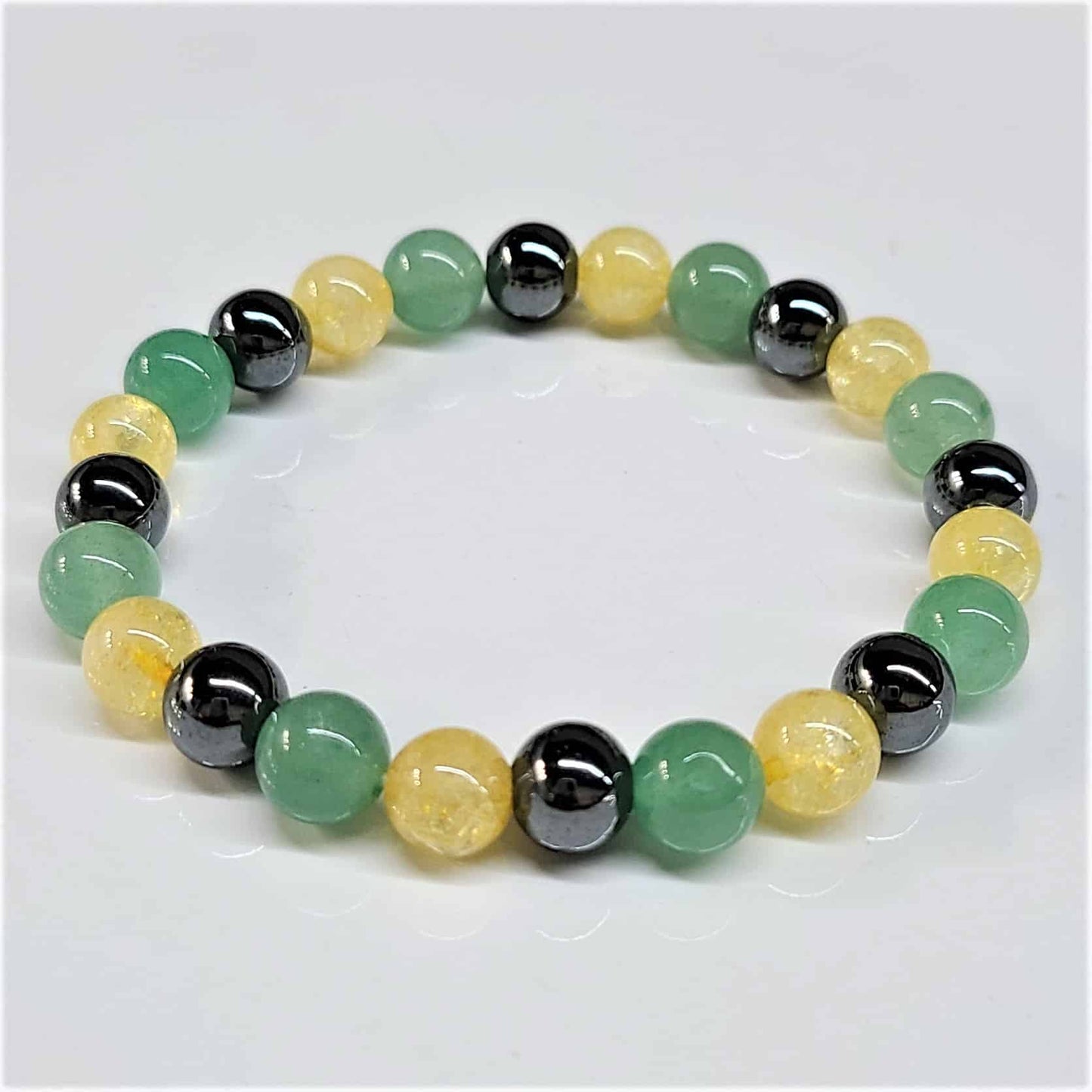 Aventurine Citrine Hematite 8mm Beaded Bracelet