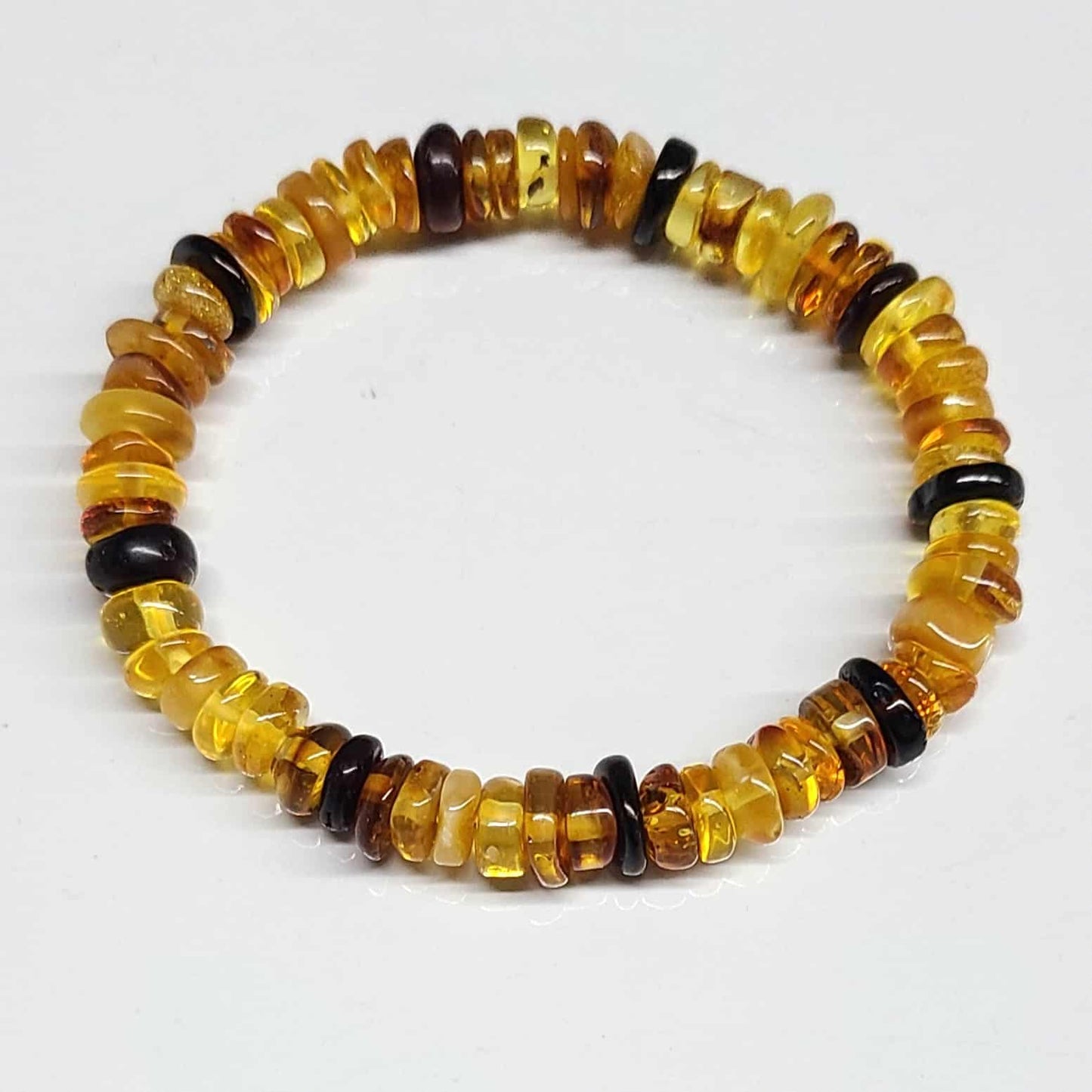 Amber Tumbled Natural Flower Bracelet