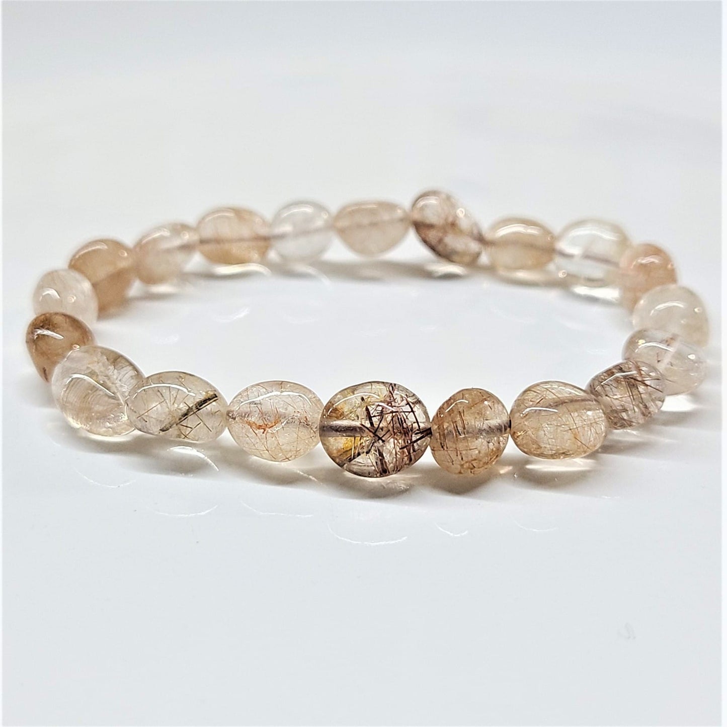 Rutilated Tumbled Beaded Bracelets