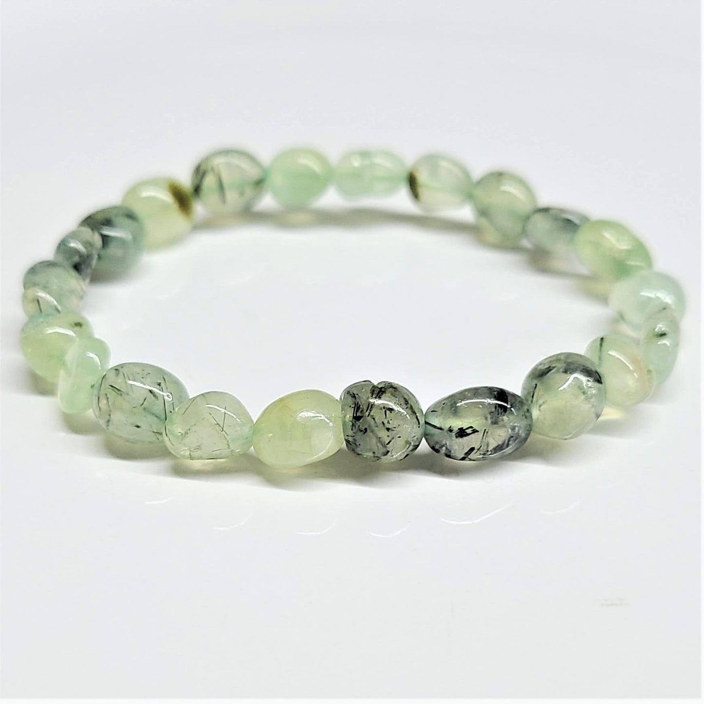 Prehnite Tumbled Breaded Bracelets