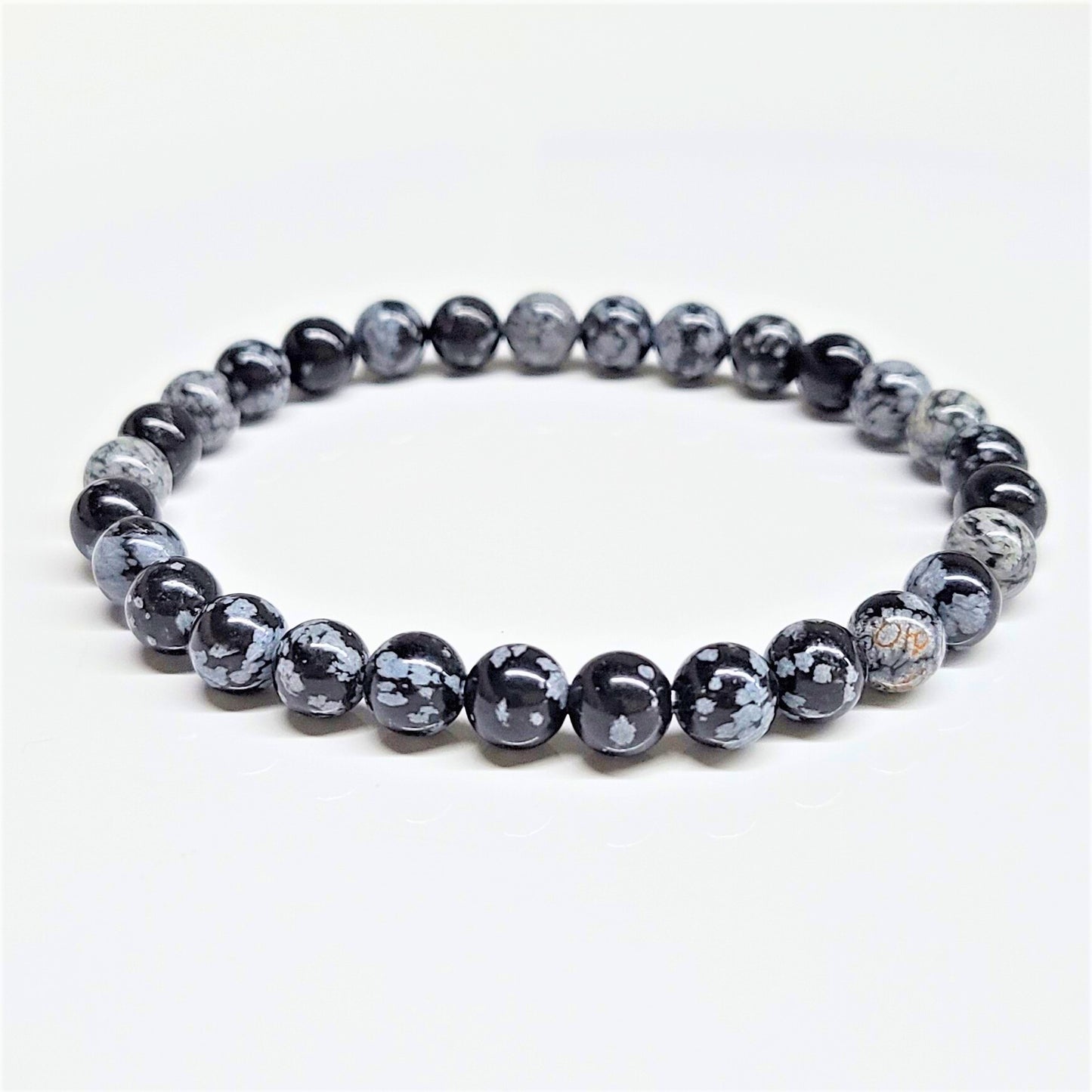 Snowflake Obsidian Beaded Bracelets 6mm