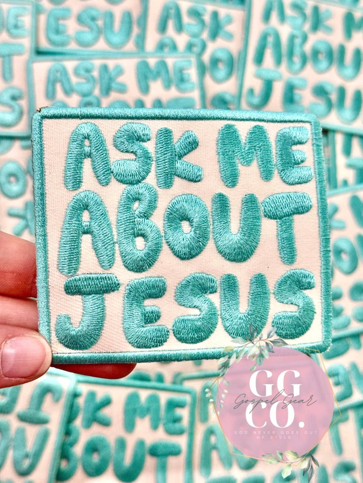 Ask Me About Jesus Embroidered Patch