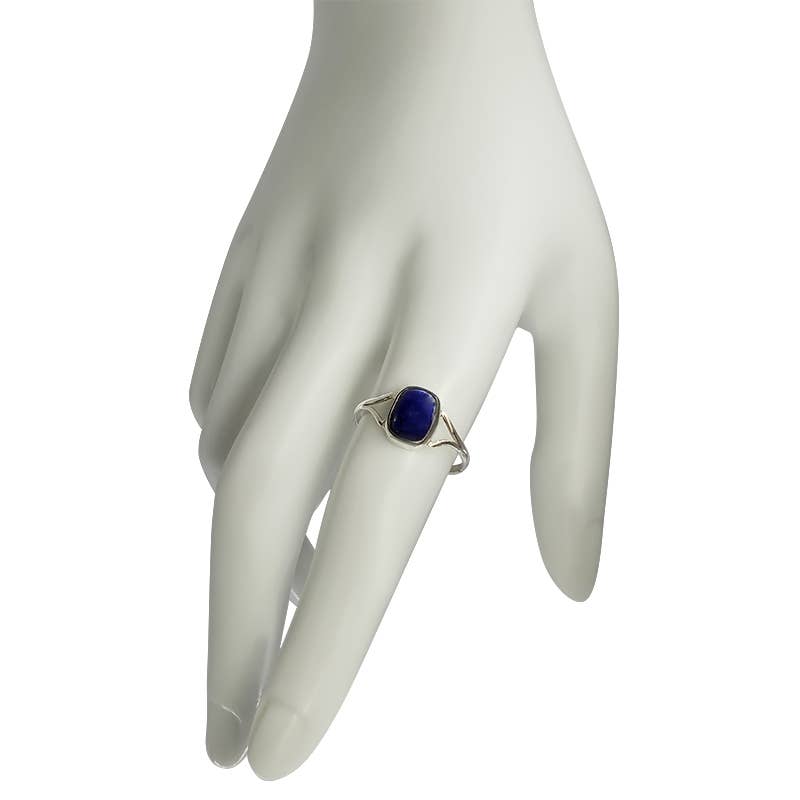 Lapis Stone Sterling Silver Ring: 8