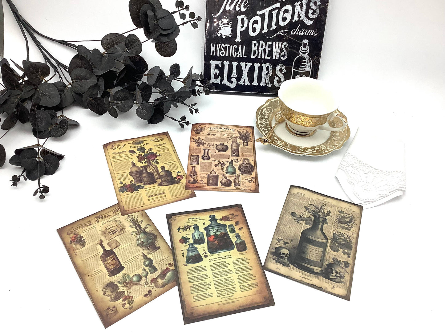 Potions Spells with Black Tea Pyramid