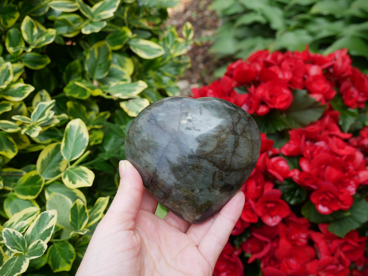 Labradorite Heart