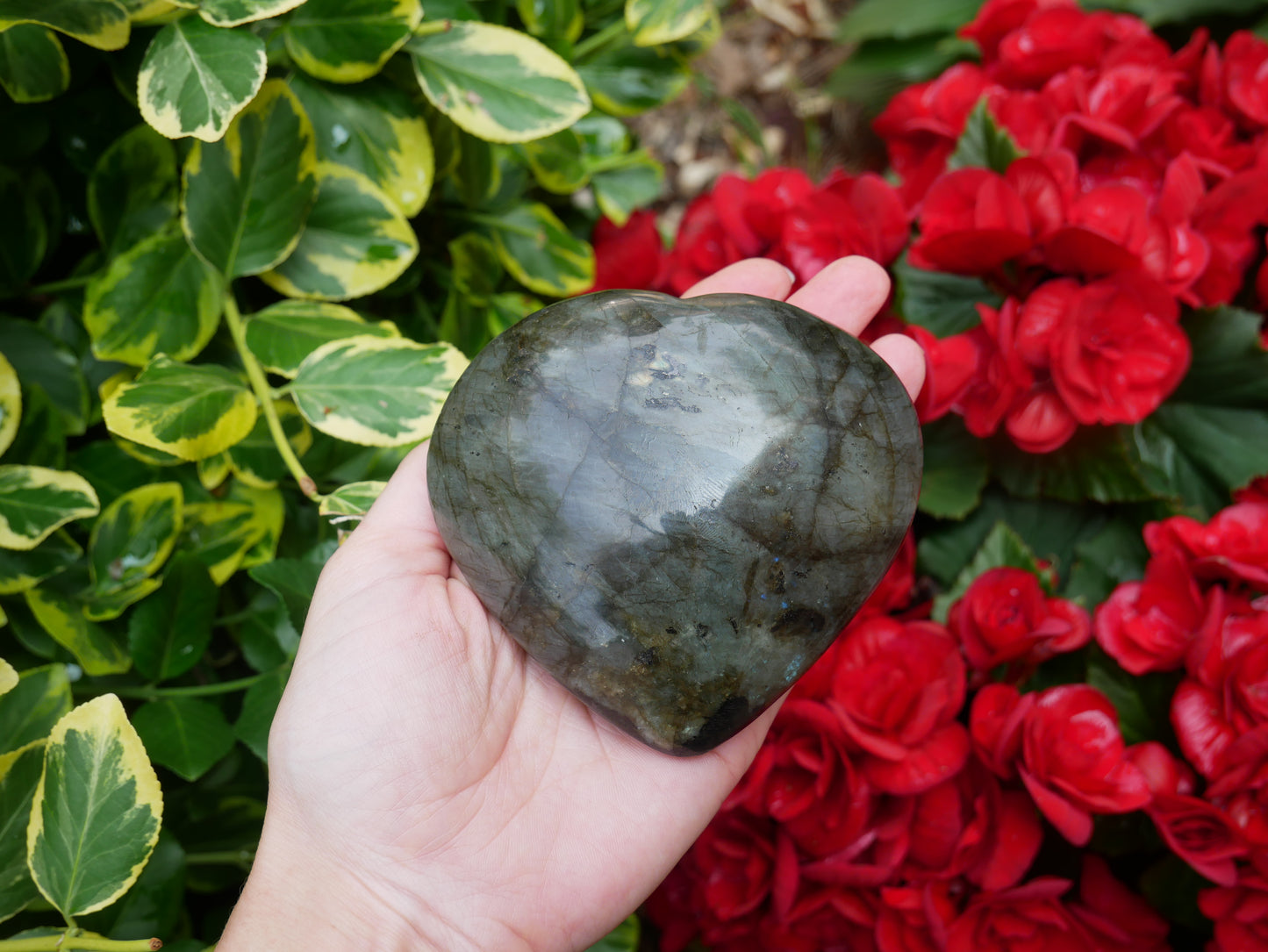 Labradorite Heart