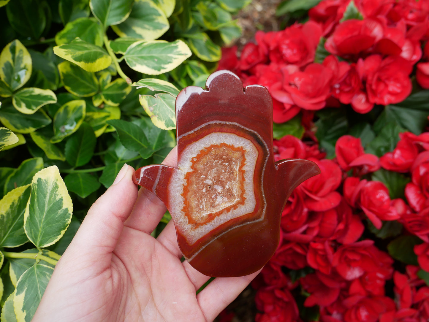 Carnelian Hamsa