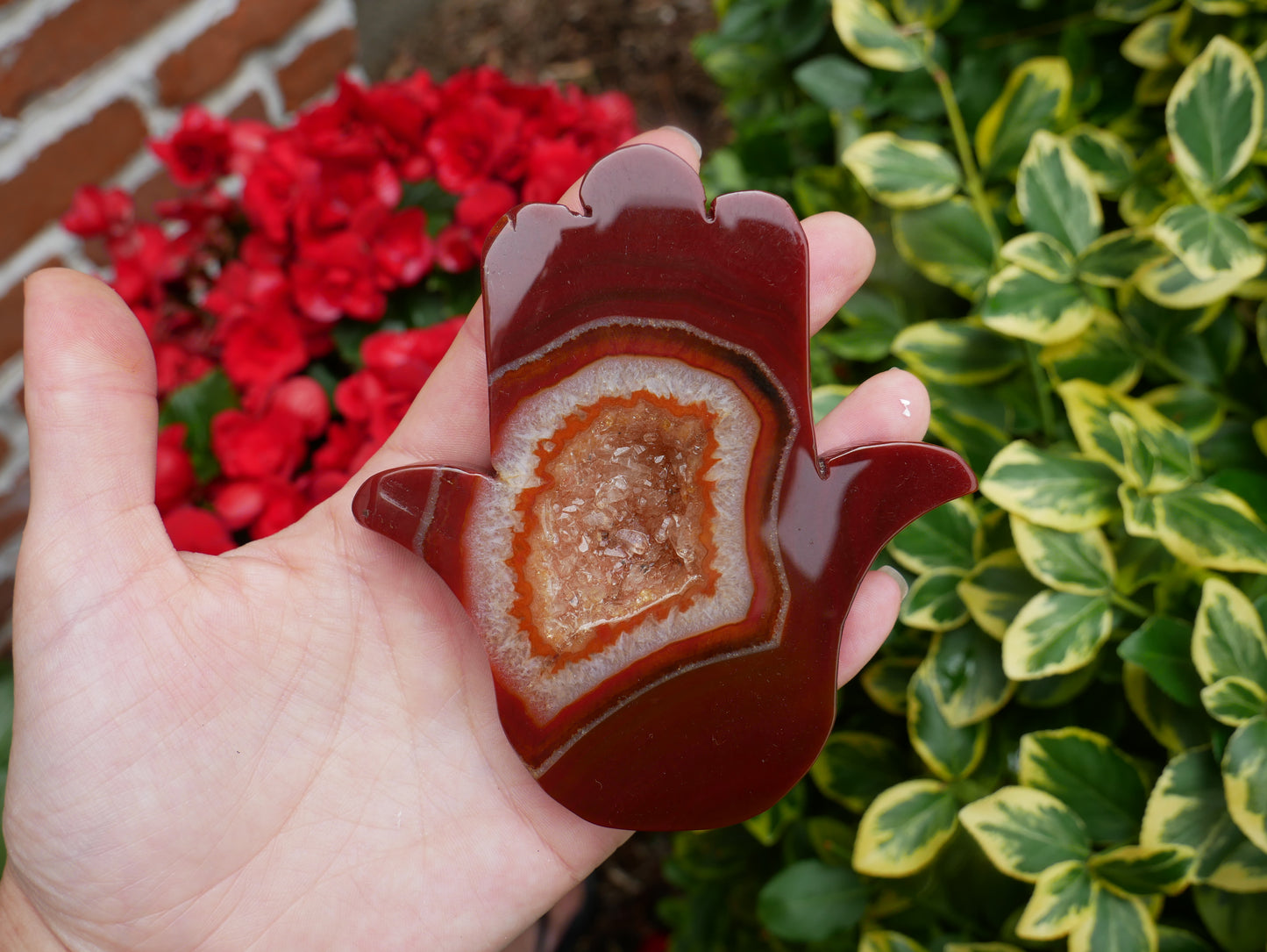 Carnelian Hamsa