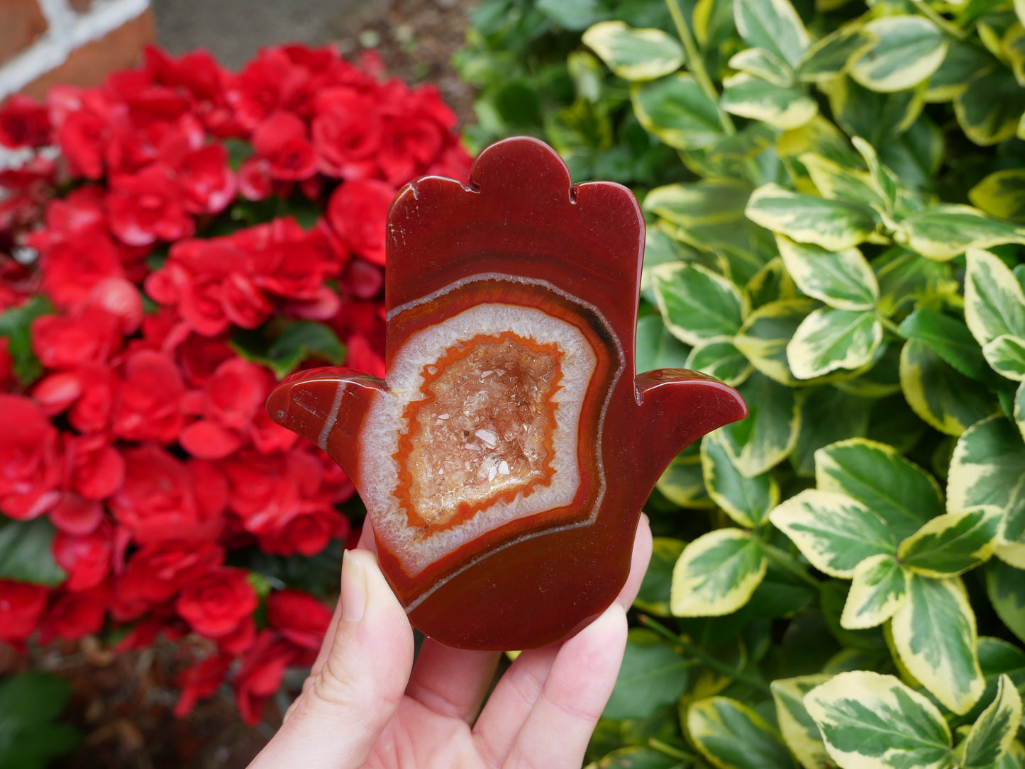 Carnelian Hamsa