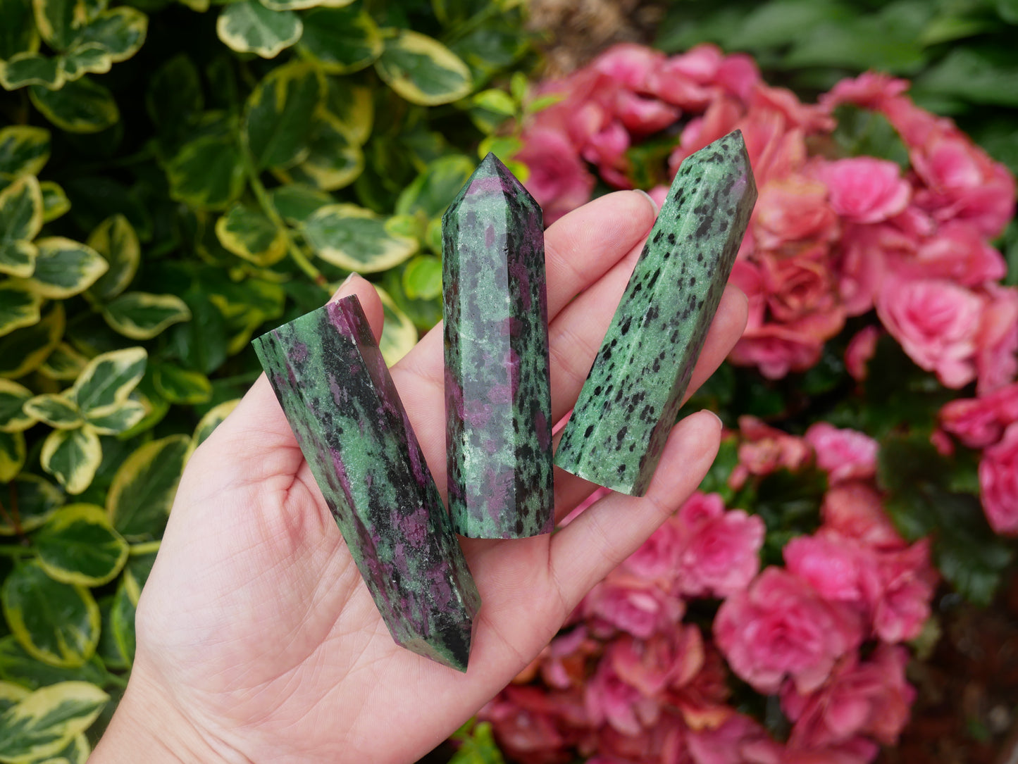 Ruby Zoisite Crystal Towers