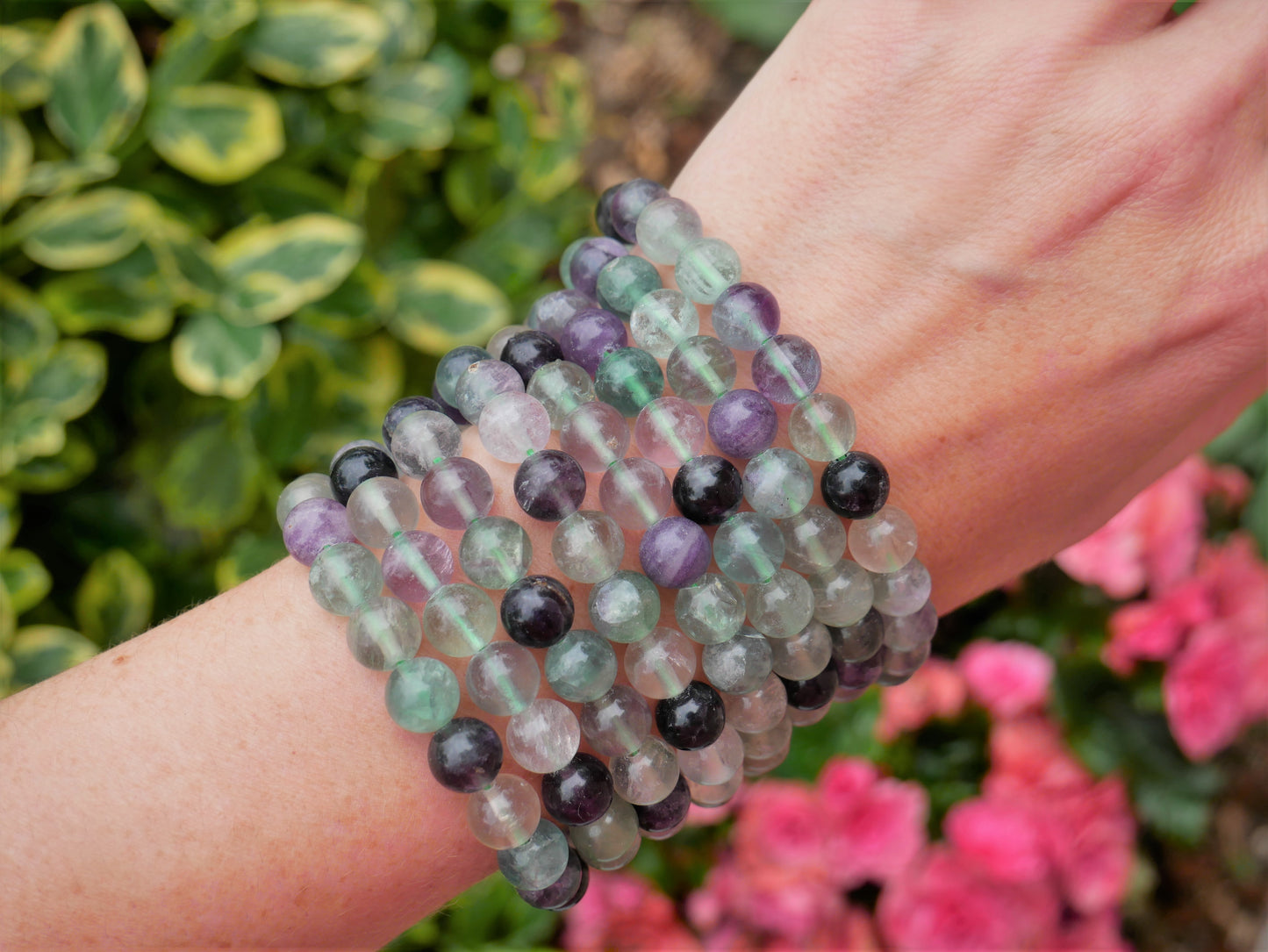 Fluorite Beaded Bracelets 8mm