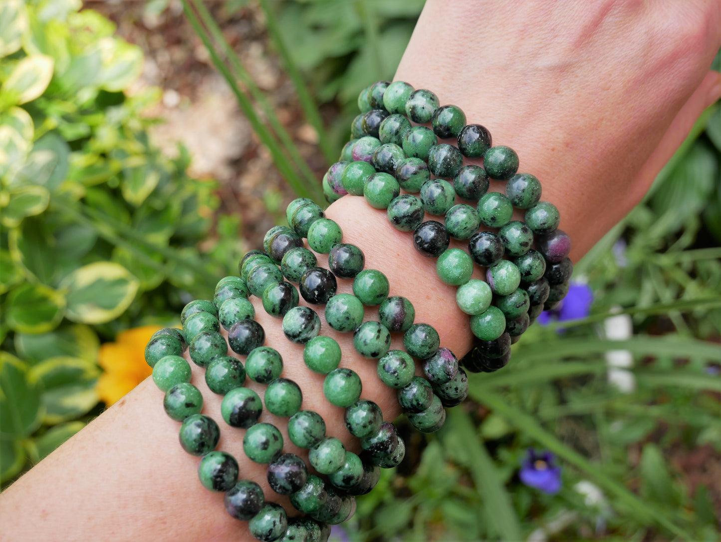 Ruby Zoisite Beaded Bracelets 8mm