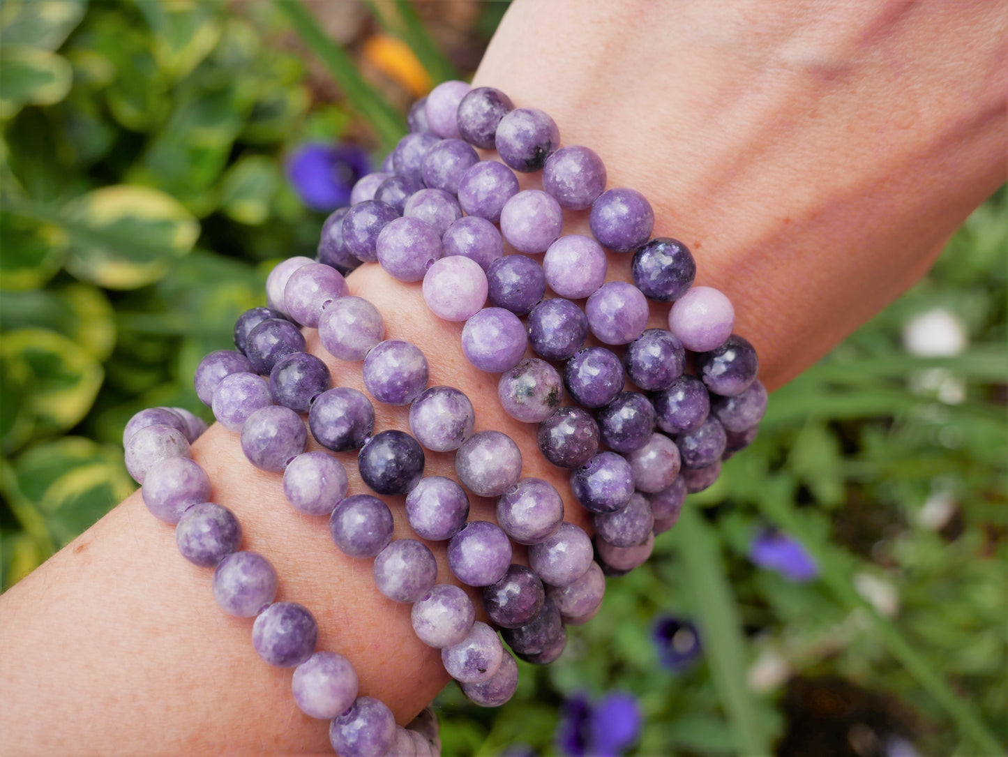 Lepidolite Beaded Bracelets 8mm