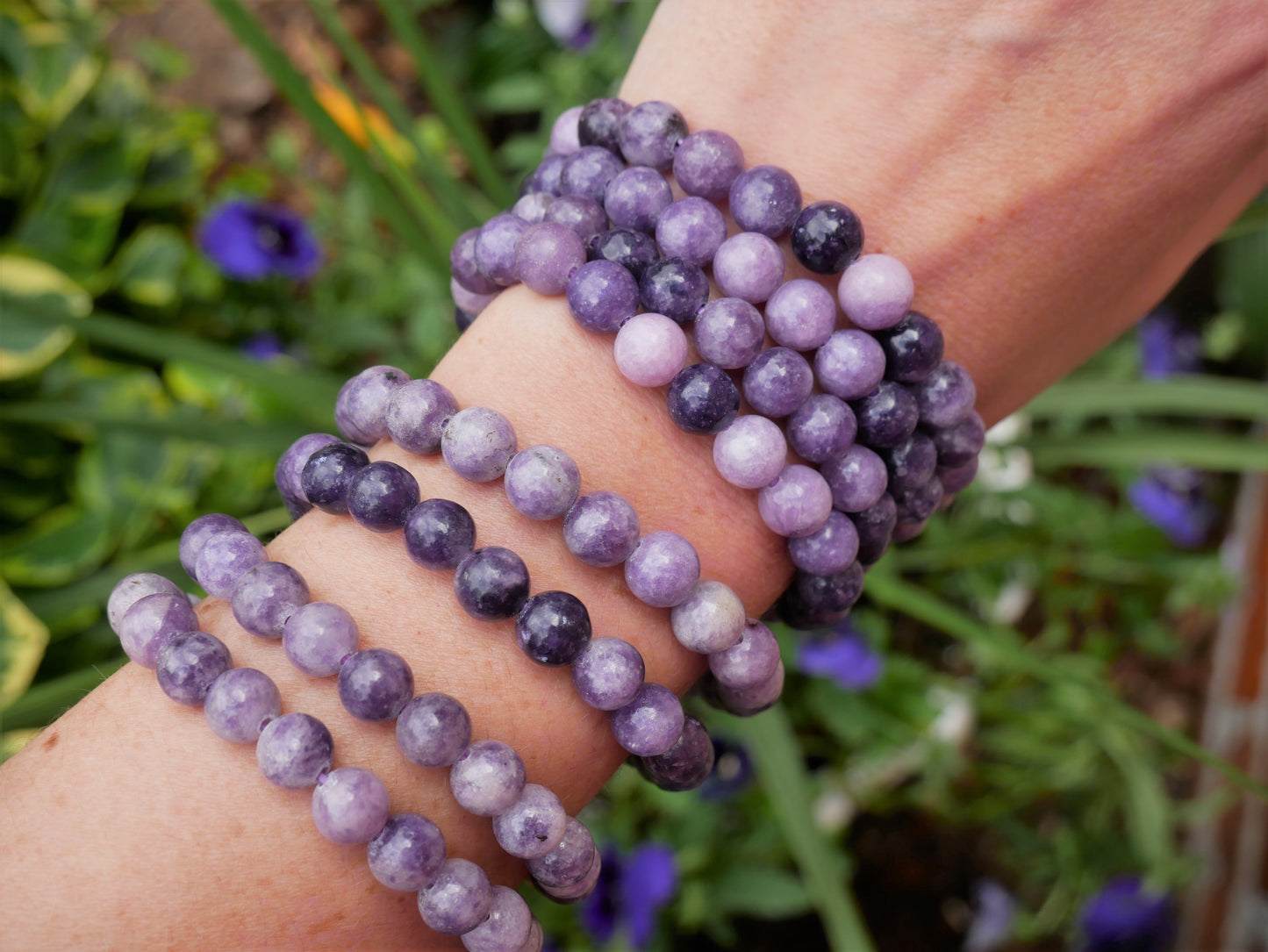 Lepidolite Beaded Bracelets 8mm
