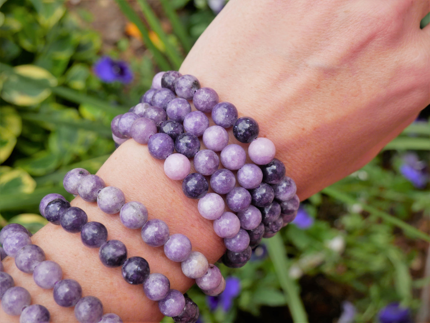 Lepidolite Beaded Bracelets 8mm