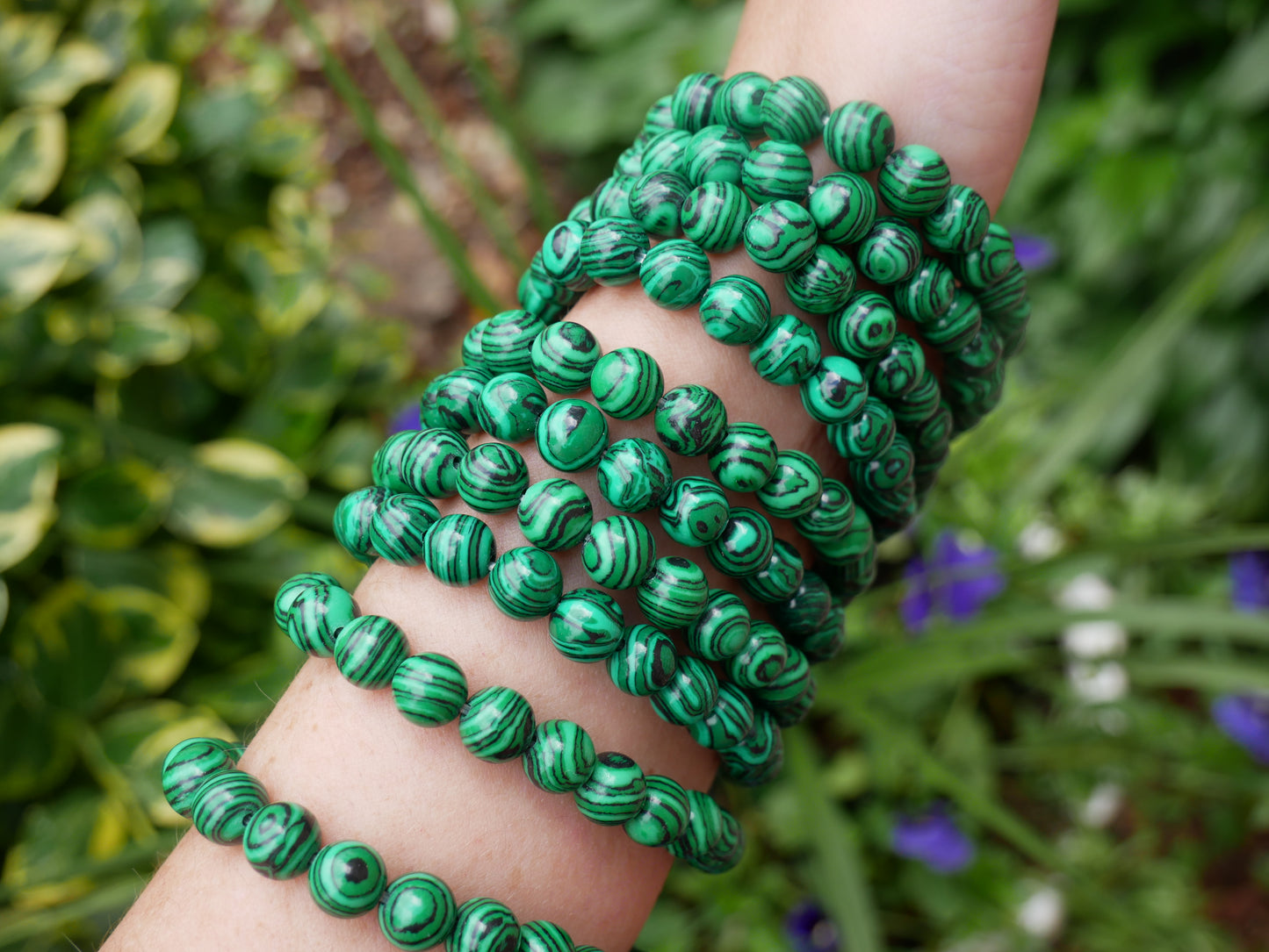 Malachite Beaded Bracelets 8mm