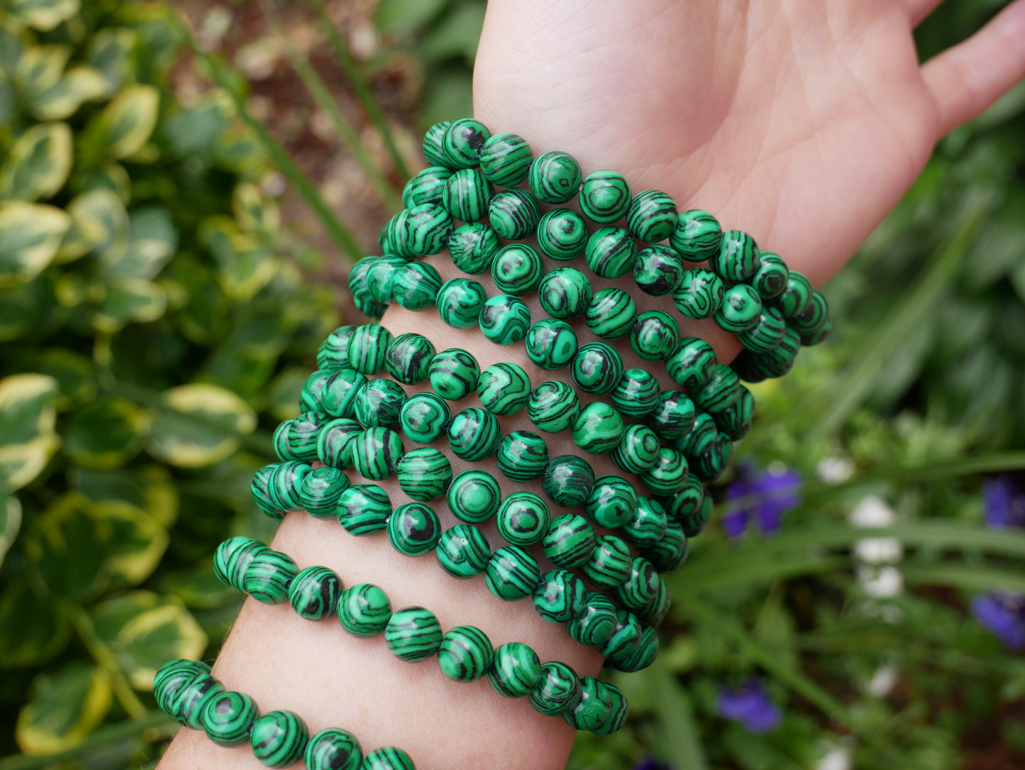 Malachite Beaded Bracelets 8mm