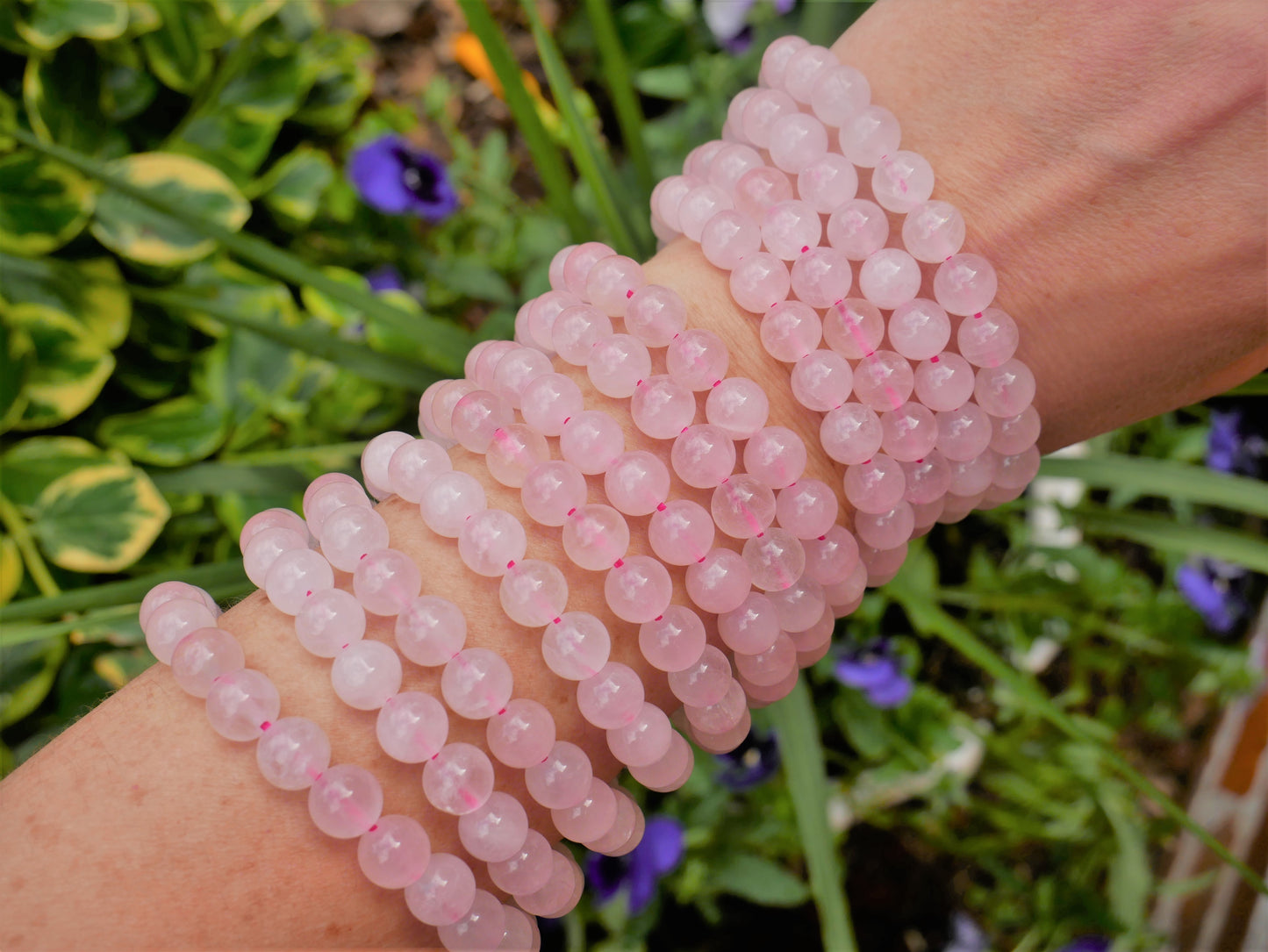 Rose Quartz Beaded Bracelet 8mm