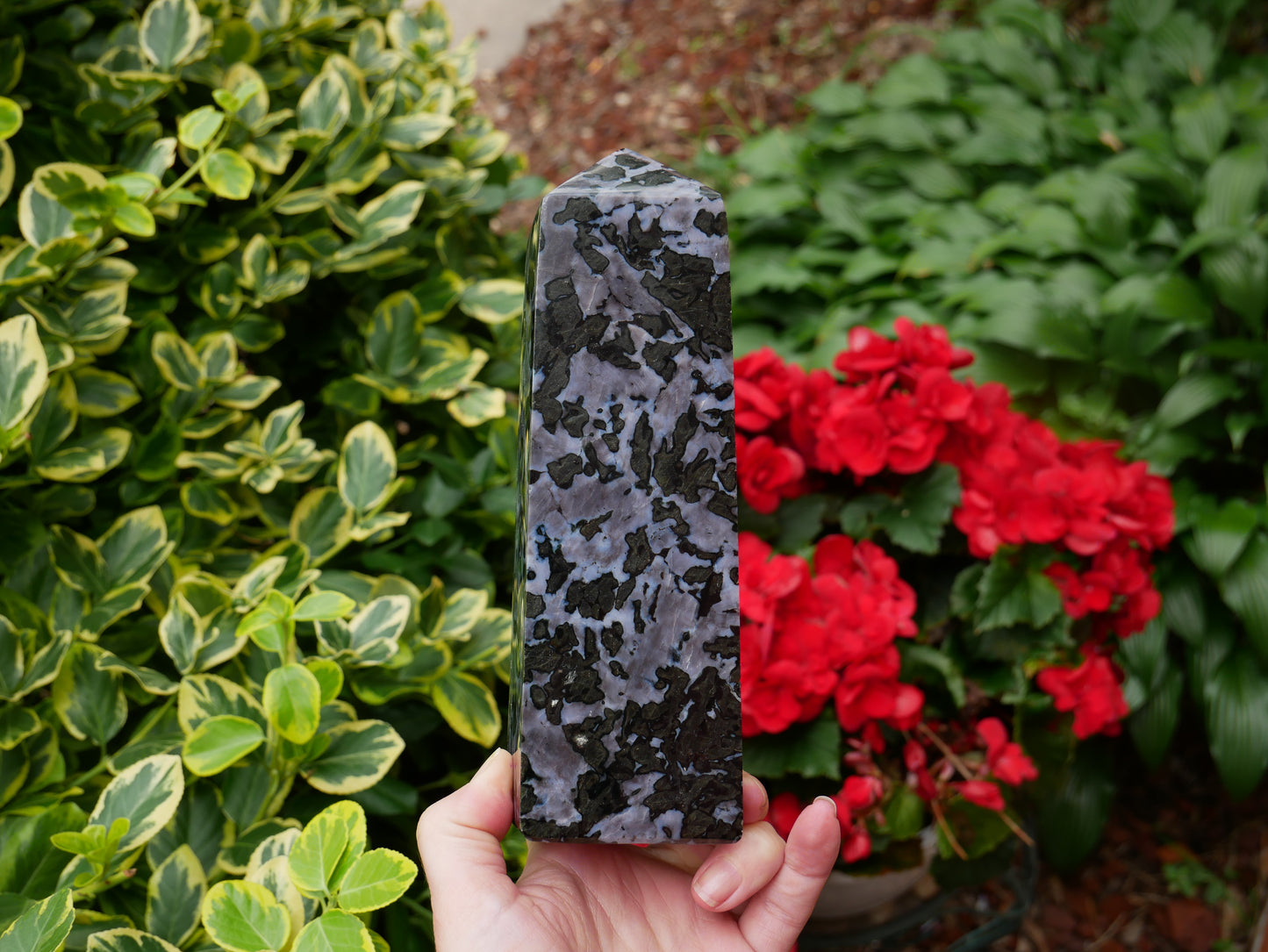 Indigo Gabbro Crystal Tower