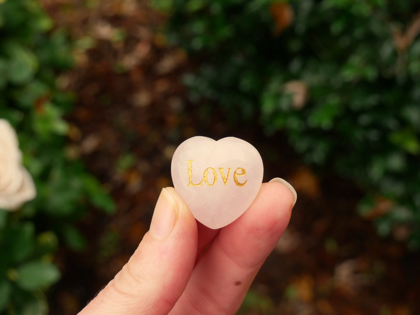 Rose Quartz LOVE Heart