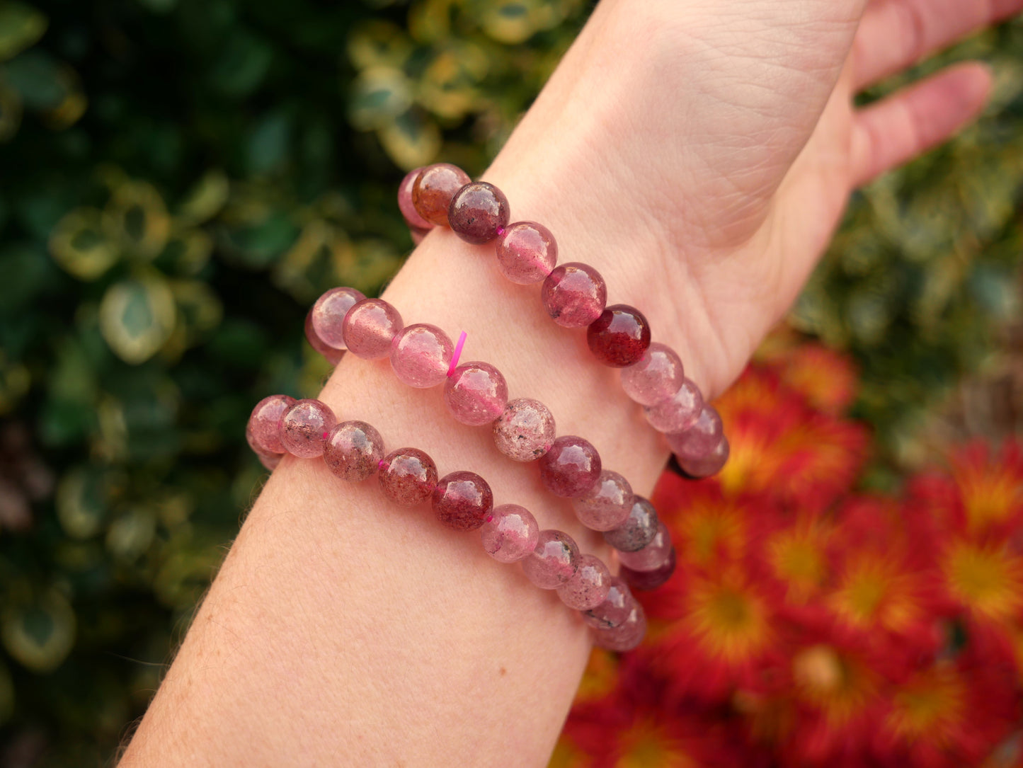 Strawberry Quartz Beaded Bracelets 8mm
