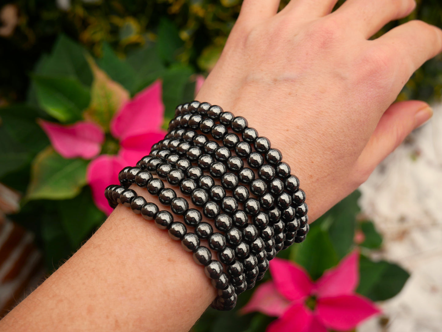 Hematite Beaded Bracelets 6mm