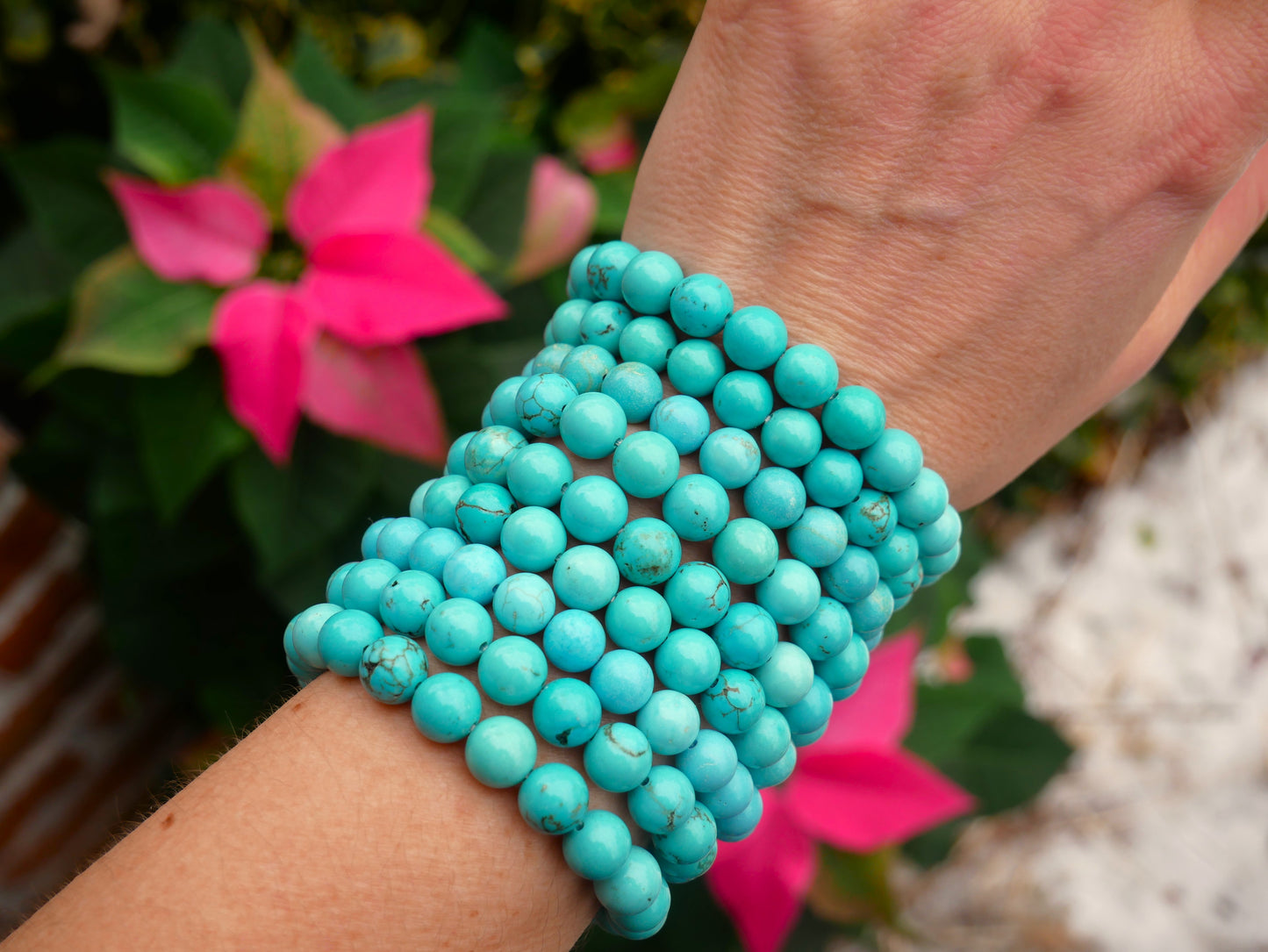 Blue Howlite Beaded Bracelets 8mm