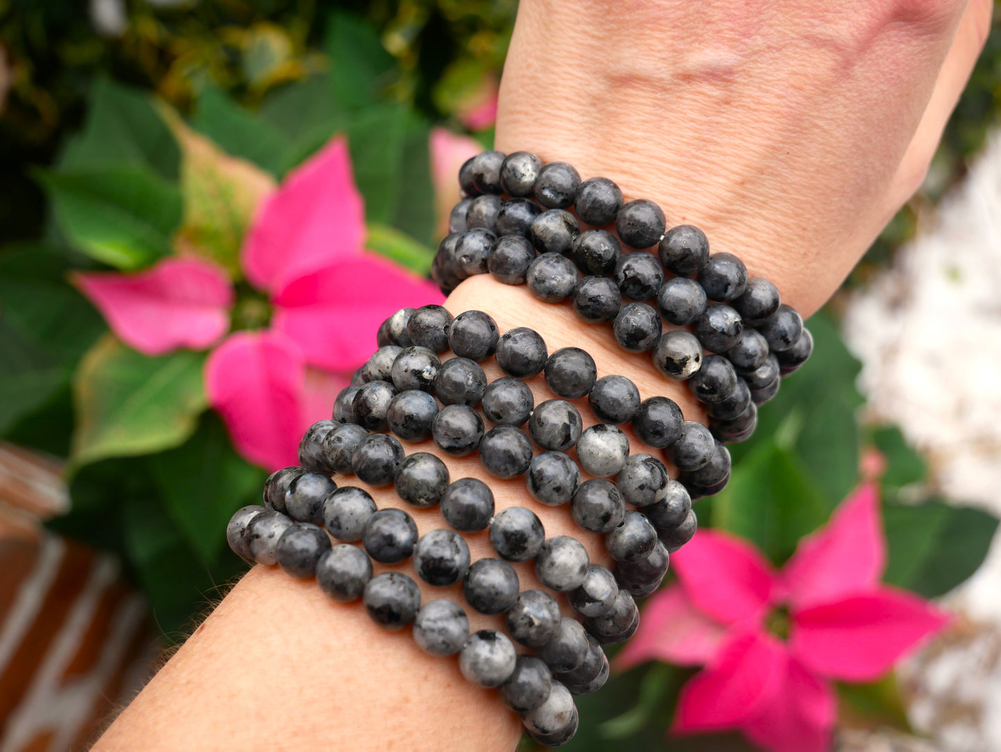 Larvikite Beaded Bracelets 8mm