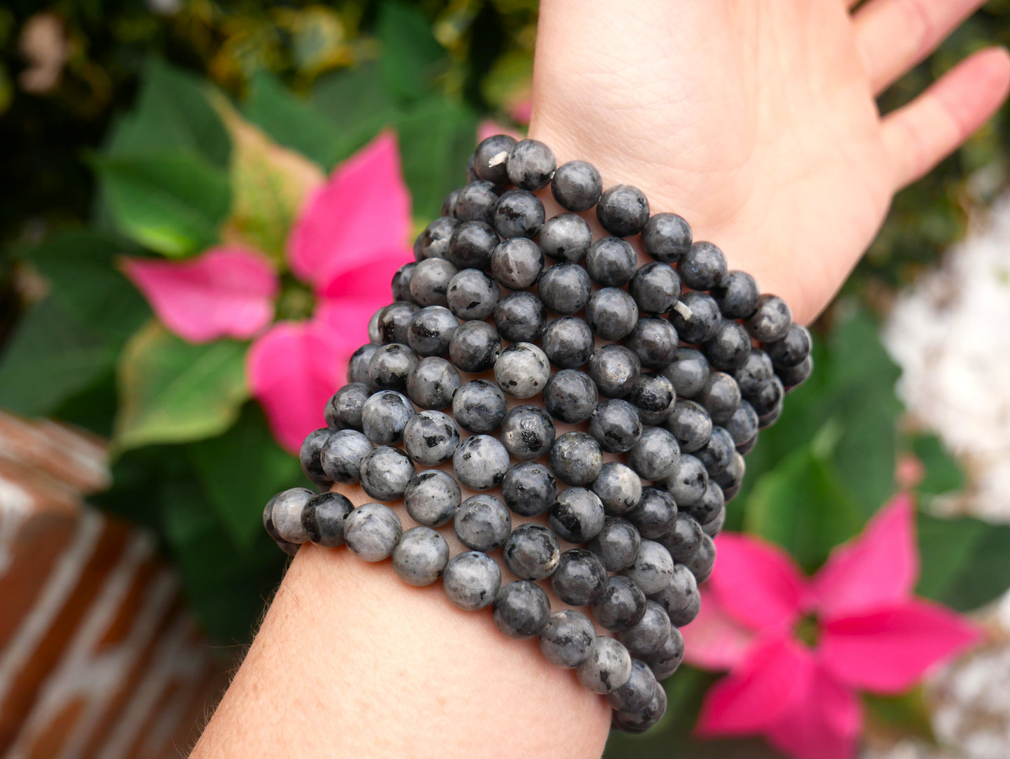 Larvikite Beaded Bracelets 8mm