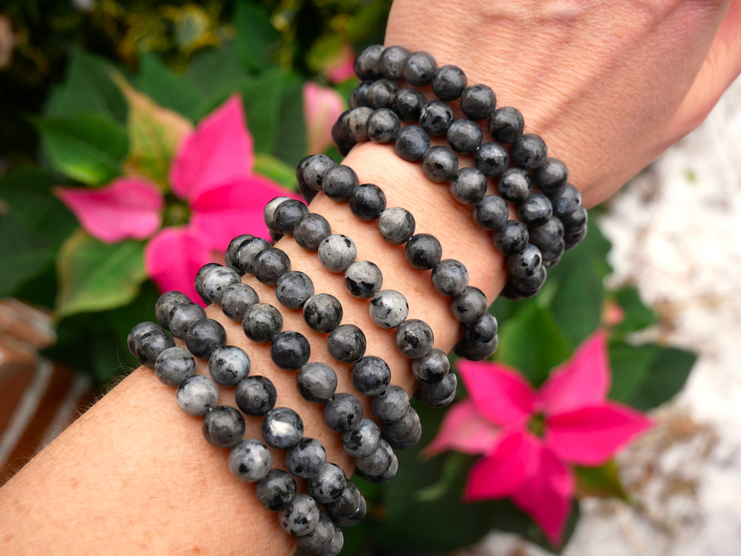 Larvikite Beaded Bracelets 8mm