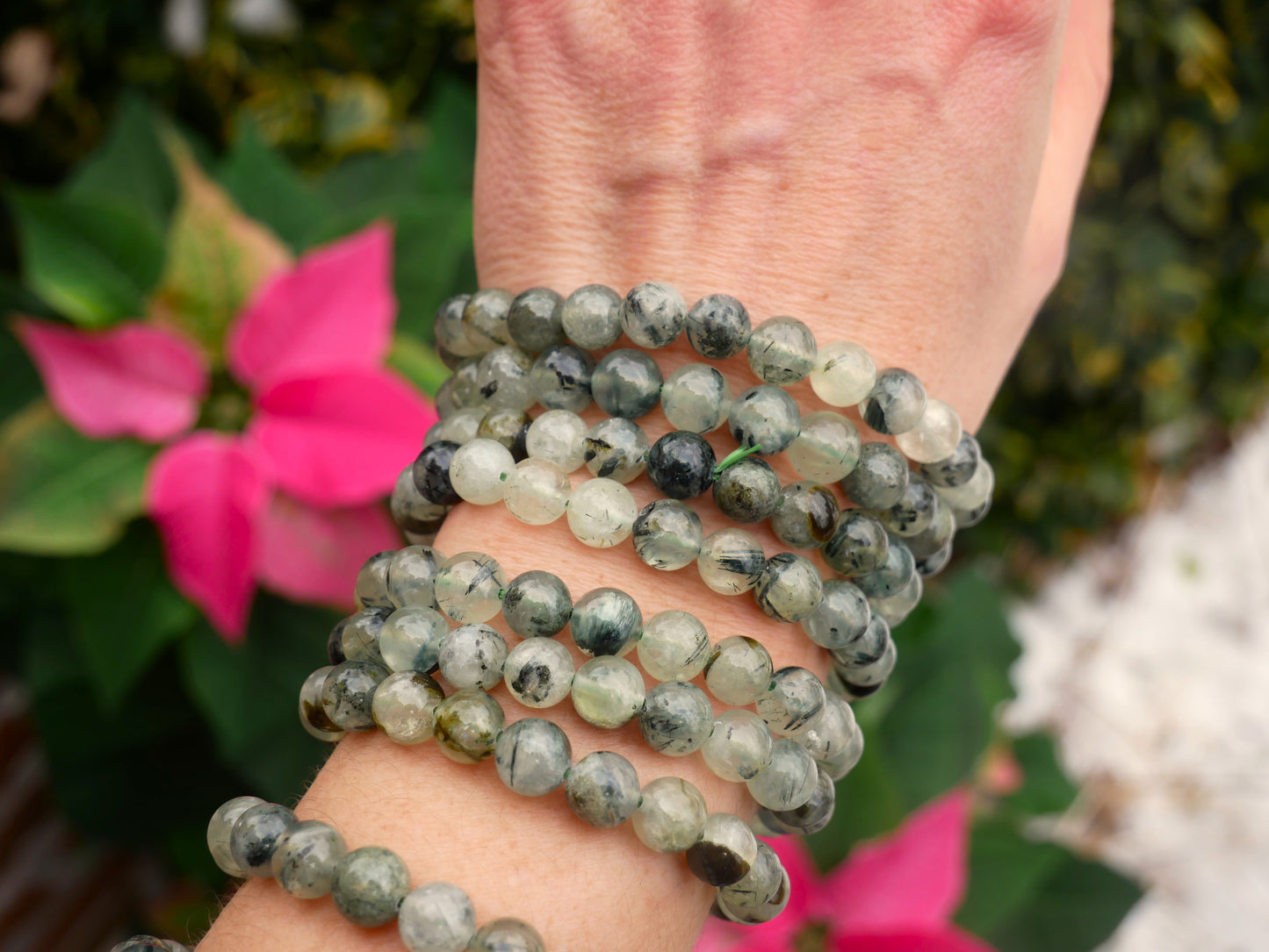 Prehnite Beaded Bracelets 8mm