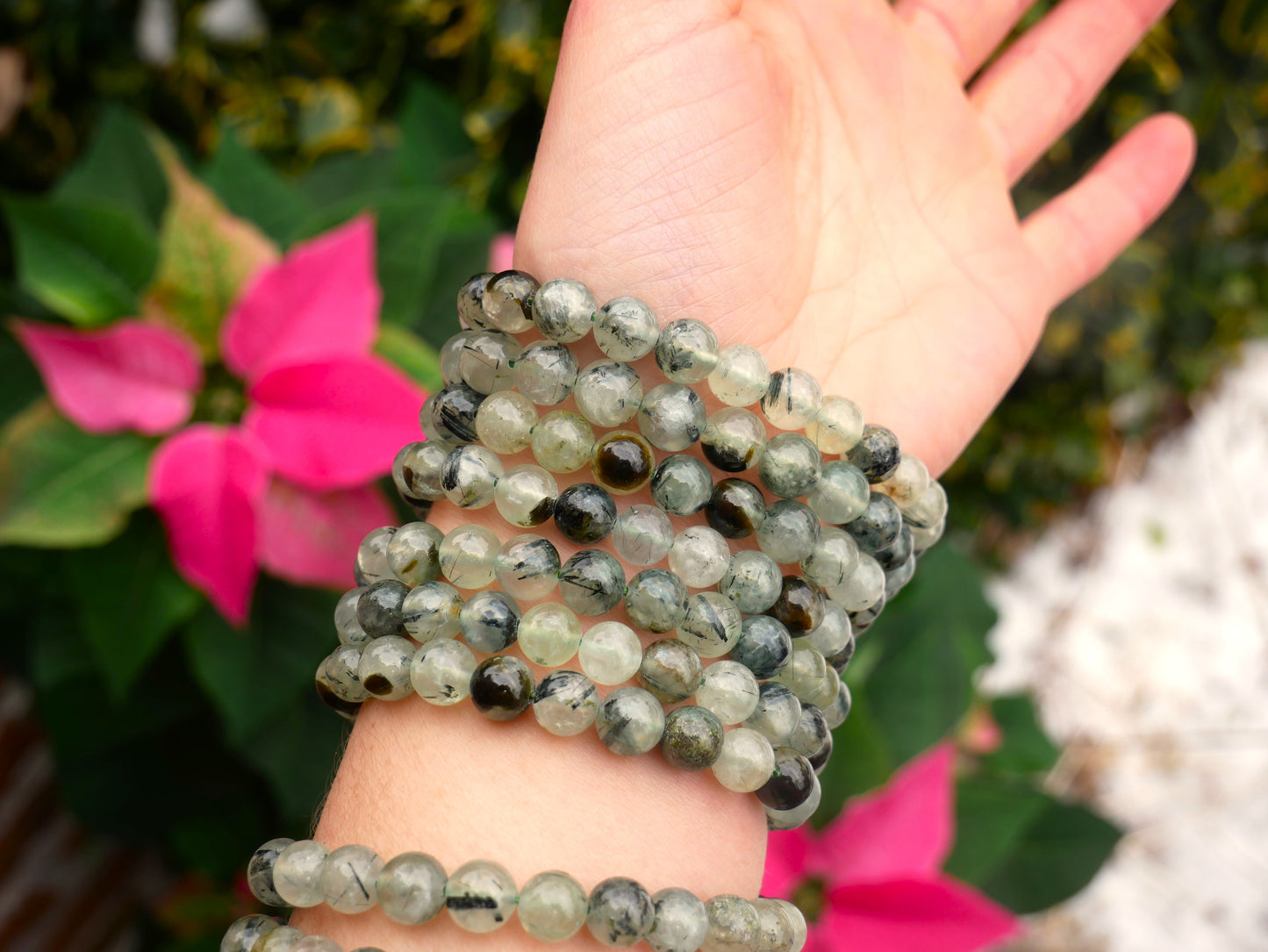 Prehnite Beaded Bracelets 8mm