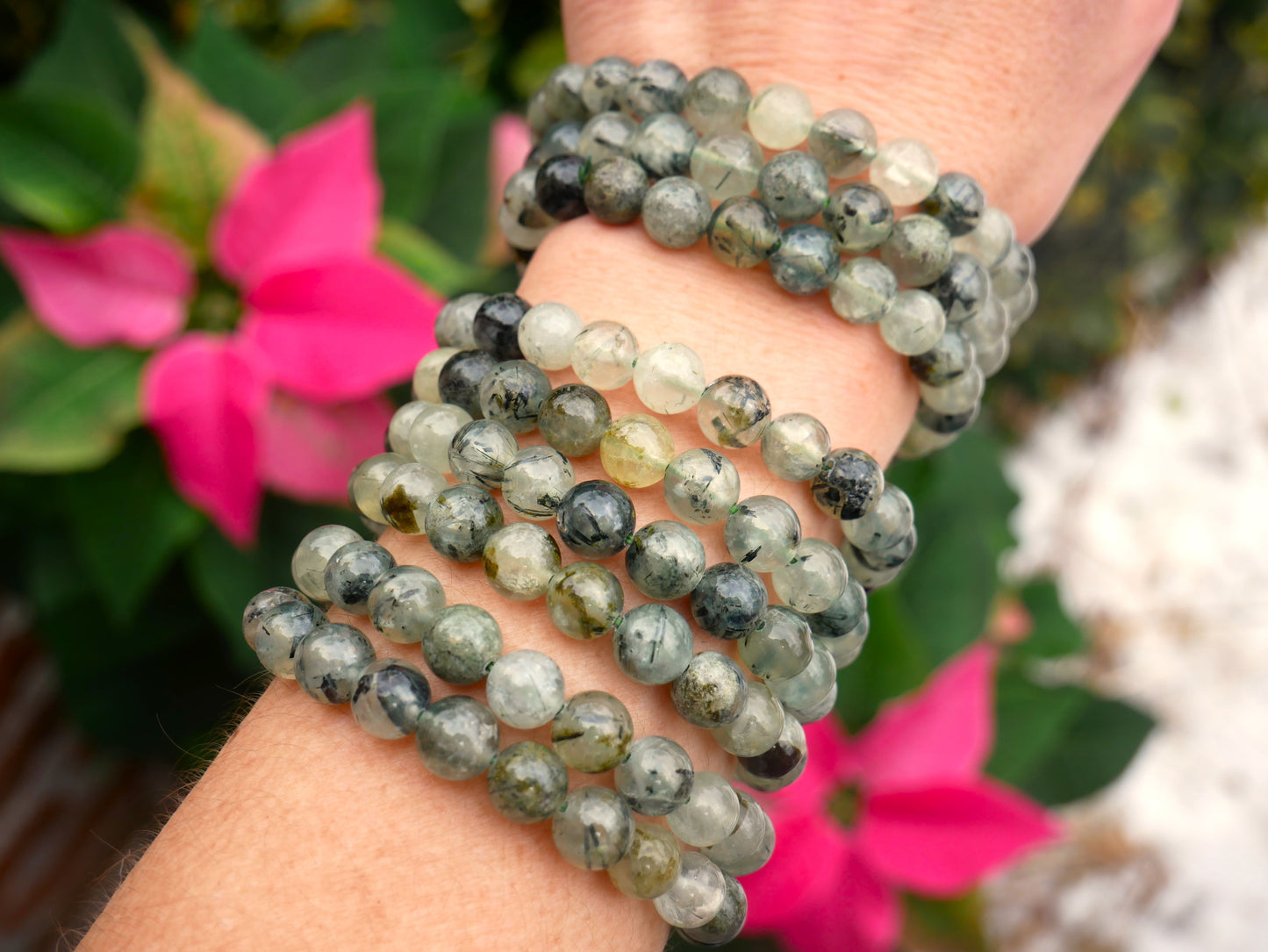 Prehnite Beaded Bracelets 8mm