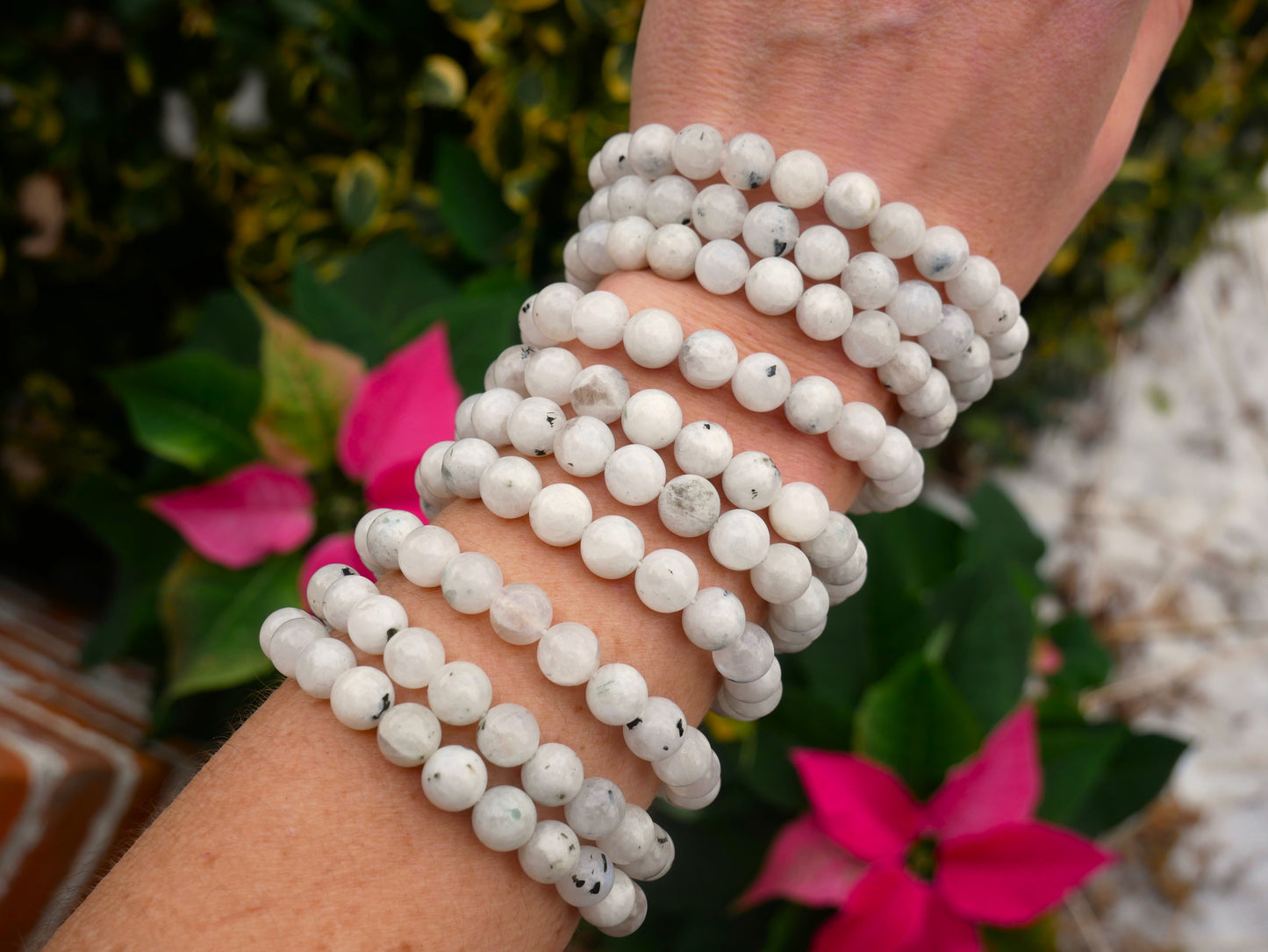 Rainbow Moonstone Beaded Bracelets 8mm